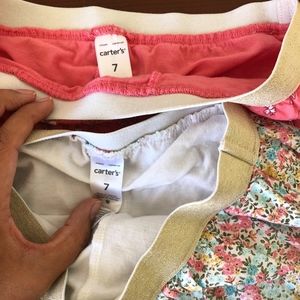 Carter's Bottoms - 2-for-1 Floral skirts for spring, gold waistband Carter's Bottoms - 2-for-1 Floral skirts for spring, gold waistband